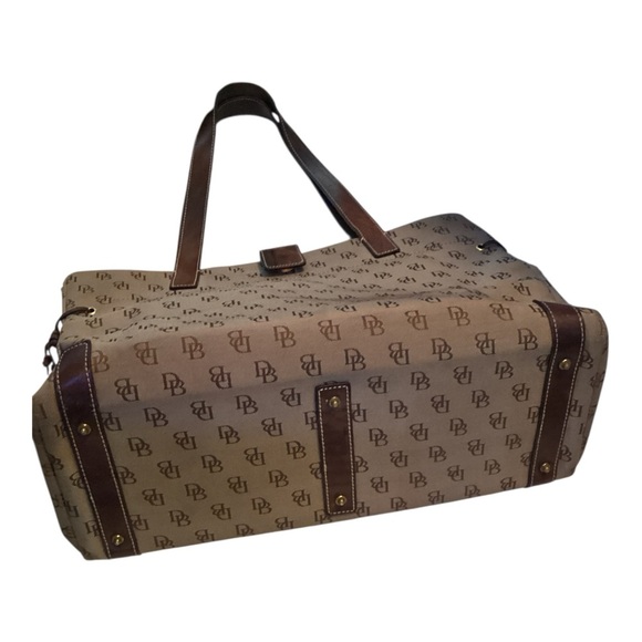 Dooney & Bourke Monogram Canvas Tote Bag with Leather Trim - Picture 6 of 7